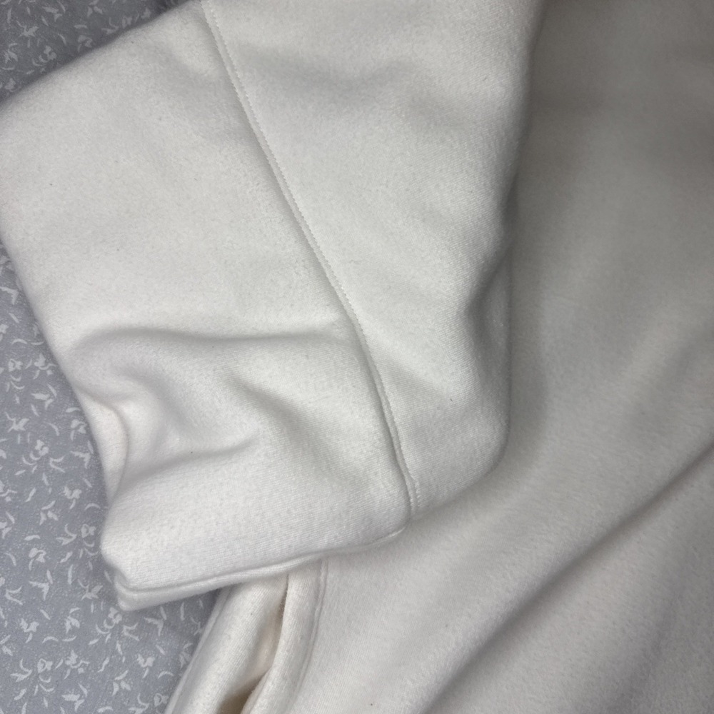 Athleta White Fleece Mock Neck Top XL Oversized Cozy Quiet Luxury Athleisure - Picture 7 of 14